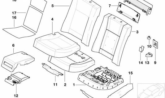 Clip for BMW 5 Series G38, 7 Series E65, E66, F01, F02 (OEM 52207022358). Genuine BMW