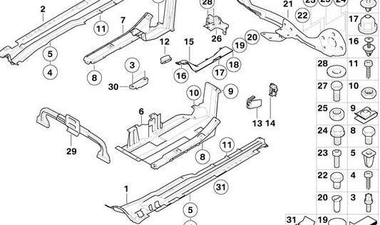 Towing Eye Reinforcement for BMW X5 E53 (OEM 51717019019). Original BMW