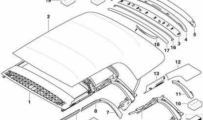 Junta trasera izquierda OEM 54347194447 para MINI R52 (One, Cooper, Cooper S) 2004-2008. Original MINI.