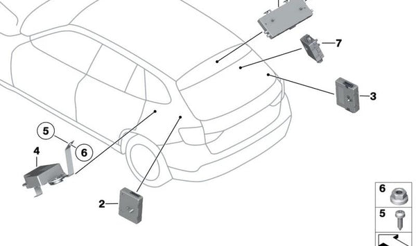 Amplificador de antena Diversity OEM 65209168336 para BMW E84. Original BMW.