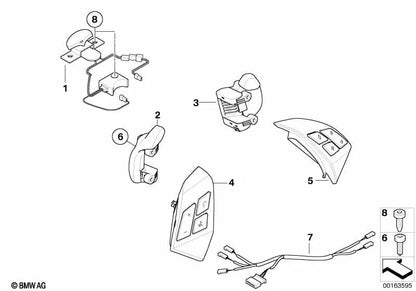 Palanca de cambios izquierda para BMW Serie 5 E60, E61N Serie 6 E63, E64 (OEM 61317840985). Original BMW