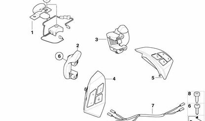 OEM Multifunktion Rechtsbefehl 61316968576 für BMW E60, E61, E63, E64. Original BMW.