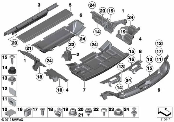 Cubierta del Traviesa para BMW Serie 5 F07 (OEM 51479167383). Original BMW.