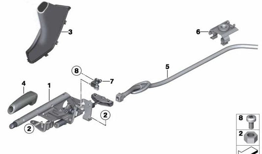 Tampa da alavanca do freio de mão de couro para BMW F87N, F82 (OEM 34428745587). BMW original