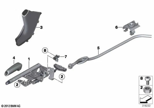 Tubo de guia direita para BMW F34, F34N, F35, F35N (OEM 34406798574). BMW original.