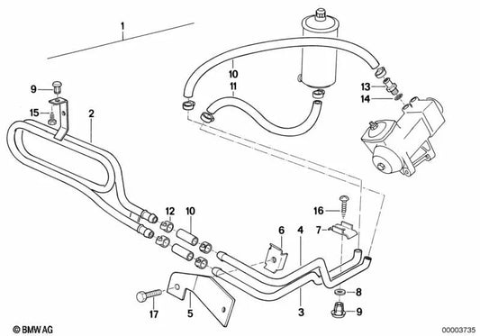 Mangueira para BMW E24 (OEM 32411134825). BMW original