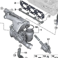 Junta del Colector de Escape para BMW Serie 1 F20, F21, F52, Serie 2 F22, F23, F45, F46, Serie 3 F30, F31, F35, Serie 4 F32, F36, X1 F48, F49, X2 F39, MINI F54, F55, F56, F57, F60 (OEM 11657618035). Original BMW
