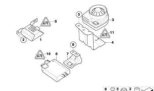 Soporte DWA OEM 65759149699 para BMW Z4 E85 (2003-2008) con motores N46 y M54. Original BMW.