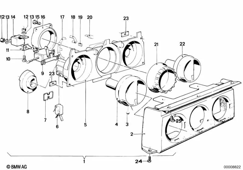 Kontakt für die BMW 5 E12 -Serie (OEM 64111355525). Original BMW