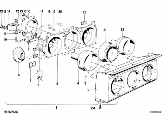 Kontakt für die BMW 5 E12 -Serie (OEM 64111355525). Original BMW