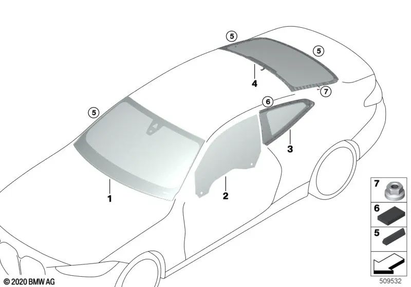 Porta traseira esquerda para BMW 4 G23 Series, G83 (OEM 51357955237). BMW original