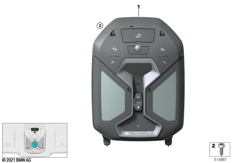 Function Center for BMW 7 Series G70 (OEM 61315B330C2). Original BMW.