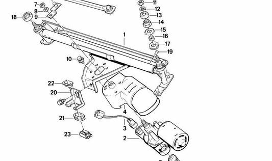 Motor del limpiaparabrisas OEM 61611373385 para BMW E30, E28, E24 y Z1. Original BMW.