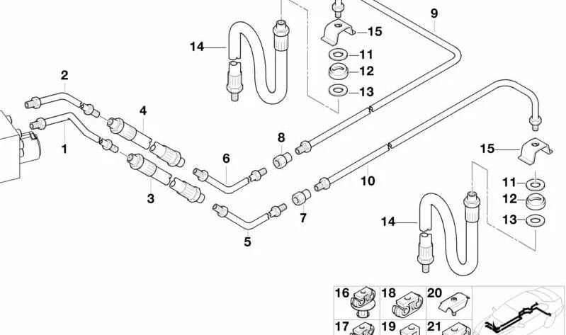 Tubo de freno OEM 34326755316 para BMW Serie 5 (E39). Original BMW