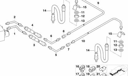 Tubo de freno OEM 34326755316 para BMW Serie 5 (E39). Original BMW