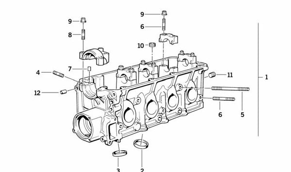 Culata de motor OEM 11121734015 para BMW E30, E36, E34. Repuesto original BMW.