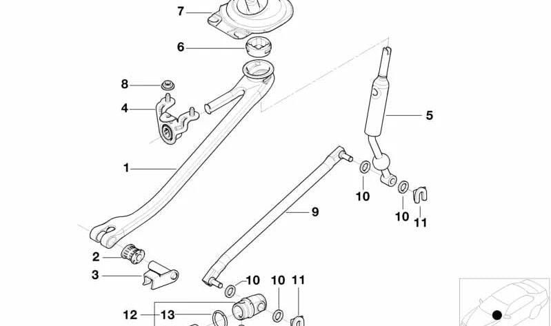 Perno de soporte (Lagerbolzen) OEM 25111222375 para BMW E34, E39, E38, E31, E53, E52. Original BMW.