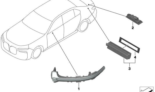 Almohadilla adhesiva OEM 63215A5B468 para BMW G60, G61, G68, G90, G99, G70, G45, G09, F65, F66, F67, U25. Para fijación de luces exteriores. Original BMW.