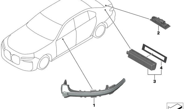 Almohadilla adhesiva OEM 63215A5B468 para BMW G60, G61, G68, G90, G99, G70, G45, G09, F65, F66, F67, U25. Para fijación de luces exteriores. Original BMW.
