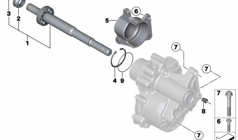 Eje de transmisión OEM 27109813717 para MINI R60, R61, R6, 3/20. Pieza original MINI.