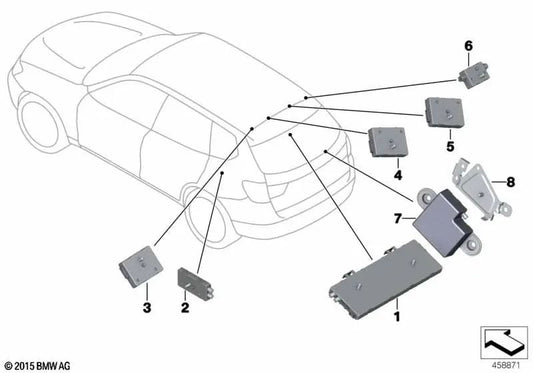 DAB -Antennenverstärker für BMW F25, F26 (OEM 65209188299). Original BMW