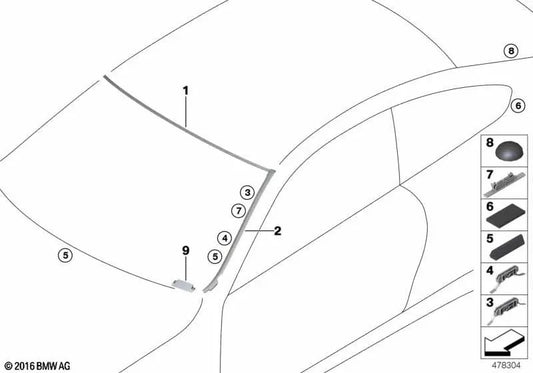Klebeband für BMW 3 F31 -Serie, F31N -Serie 4 F32, F32N, F82, F82N Serie 6 F13, F13N I I12, I12N, I15 (OEM 51377147127). Original BMW.