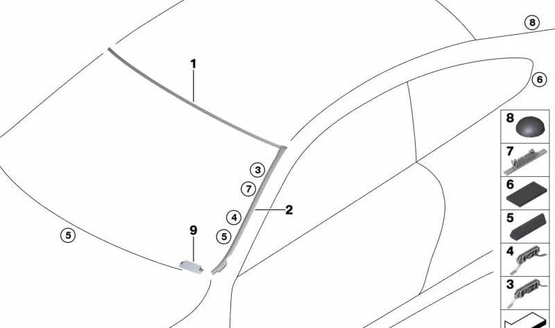 WASSERFANGEISTEISTA DROIT pour BMW F33, F83 (OEM 51317296010). BMW d'origine