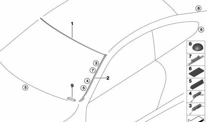 WASSERFANGEISTEISTA DROIT pour BMW F33, F83 (OEM 51317296010). BMW d'origine