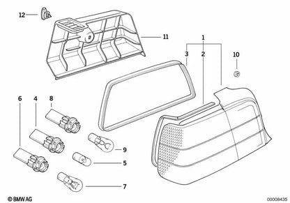 Pilota posteriore destro per la serie BMW 3 E36 (OEM 63218353274). BMW originale
