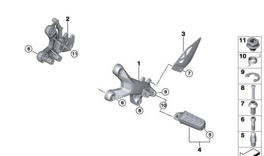 Vite esagonale interna M5X12 OEM 11128562723 per moto BMW G 310 R, G 310 GS, G 310 RR. BMW Motorrad originale.