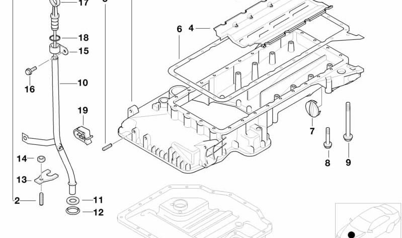 Cárter de aceite superior OEM 11137513374 para BMW Serie 5 E34, E39, Serie 7 E38, Serie 8 E31. Original BMW.