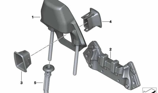 Inserto reposacabezas OEM 52107456444 para BMW F40, F52, F44, F39, G29. Pieza original BMW.