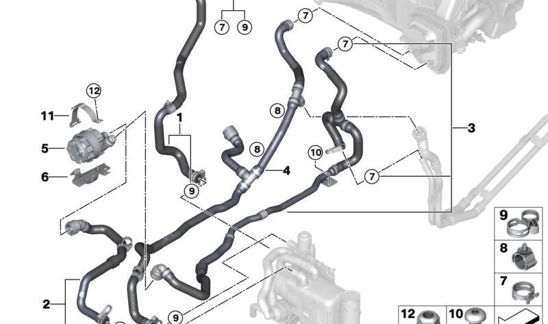 Advance coolant hose for BMW X7 G07 (OEM 64216992932). Genuine BMW