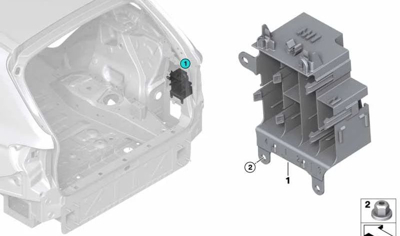 Soporte de dispositivos para maletero OEM 61359296975 para BMW F15, F85, F16, F86. Original BMW.