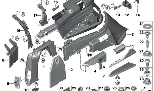 Decorative Molding Left Brown OEM 51478082025 for BMW X7 G07, Alpina XB7 G07. Original BMW.