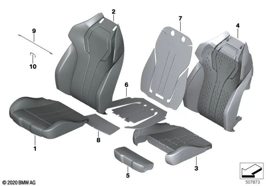 Comfort armrest cover in leather, right for BMW X5 F95, F95N, X6 F96, F96N (OEM 52108747368). Original BMW.