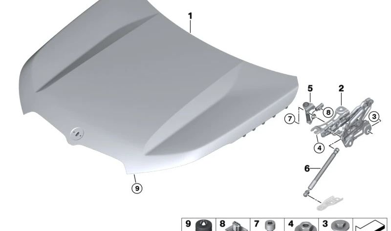 OEM 41009629173 left front hunter for BMW X1 (U11, U12), X2 (U10) and Mini Countryman (U25). Original BMW and Mini piece.