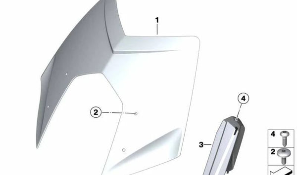 Cúpula parabrisas OEM 46637673719 para BMW Motorrad R 1200 ST (RK28) 2004-2007. Recambio original BMW Motorrad.