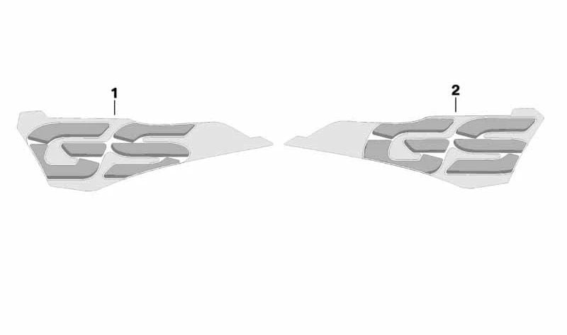 Decorazione coperchio serbatoio sinistro OEM 51148358215 per BMW Motorrad G 310 GS. BMW Motorrad originale.