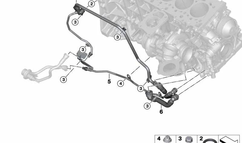 Tubería de refrigerante para bomba dosificadora SCR OEM 11538513338 para BMW F15, F16. Original BMW.