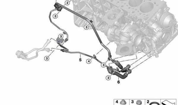 Tubería de refrigerante para bomba dosificadora SCR OEM 11538513338 para BMW F15, F16. Original BMW.
