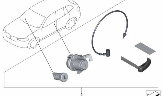 Cilindro de cierre centralizado OEM 51215A6EEB1 para BMW X5 (F95N, G05N, G18N), X6 (F96N, G06N) y X7 (G07N). Original BMW.