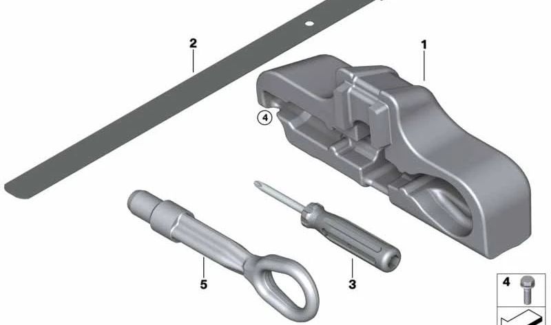 Cinta de velcro OEM 71106864545 para BMW F45, F45N, G21, F48, F48N, F49, F49N. Pieza original BMW usada en el kit de herramientas de a bordo.