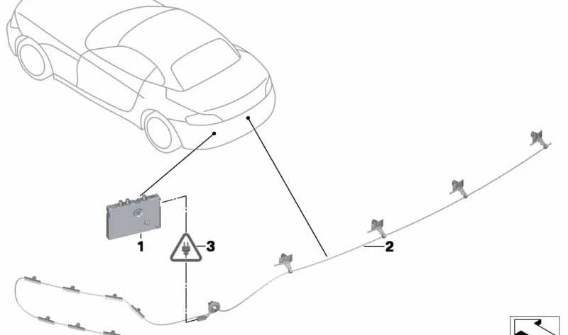 Antena Parachoques FM para BMW Z4 E89 (OEM 65209123994). Original BMW