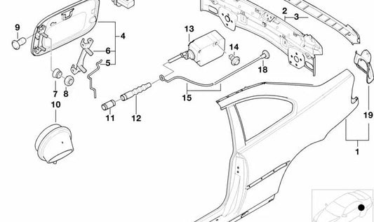 Supporto posteriore destro per Fara OEM 41217021958 per BMW E46 {316CI, 318CI} diversi modelli e motori. BMW originale BMW.