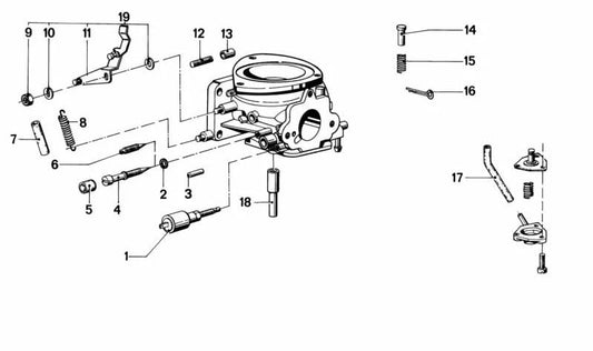 Boquilla inyectora OEM 13111264211 para BMW E12 (todos los modelos con motor M10 y cambio manual o automático). Original BMW.
