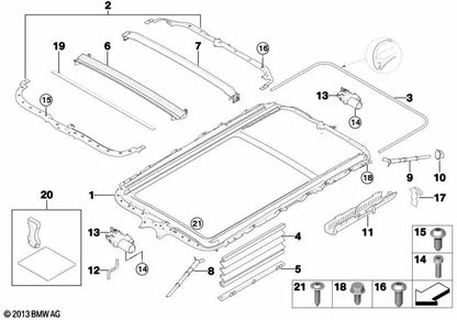 Screw for BMW 3 Series E91, E91N, 5 Series E61, E61N, X3 E83, E83N, X5 E53 (OEM 54107198612). Original BMW.