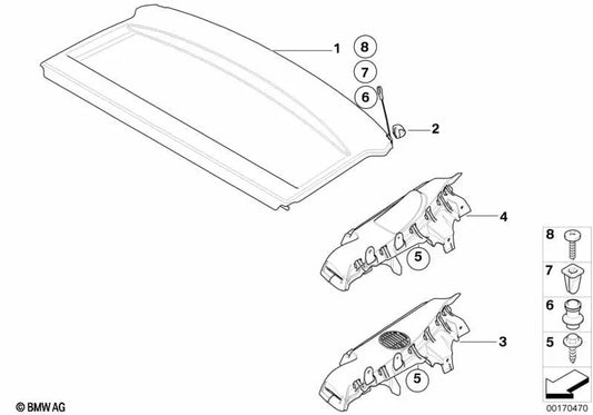 Scaffale di stoccaggio per BMW E81, E87, E87N (OEM 51466966716). BMW originale
