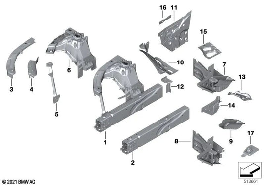 Rear right mudguard for BMW G42, G87, G20, G21, G28, G80, G81, G22, G23, G26, G82, G83 (OEM 41007486640). Original BMW.