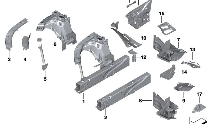 Cubierta interior paso de rueda trasera izquierda OEM 41007486639 para BMW Serie 2 {G42, G87}, Serie 3 {G20, G20N, G21, G21N, G28, G28N, G80, G80N, G81, G81N}, Serie 4 {G22, G22N, G23, G23N, G26, G26E, G26F, G26N, G82, G82N, G83, G83N}. Original BMW.